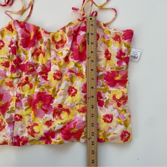Old Navy Women's Pink Floral Fitted Linen-Blend Crop Top Size Large, NWT - Picture 10 of 10